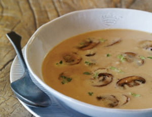 Classic Chestnut Soup with Marsala Mushrooms