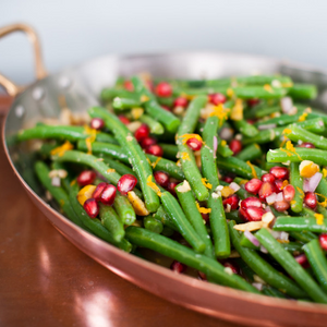 green beans vinaigrette with chestnuts